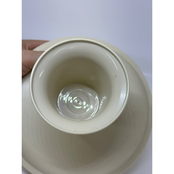 VTG Tupperware Mini Serve-It-All 5.25" Tall Cake / Pedestal Server Almond Color - Picture 5 of 9